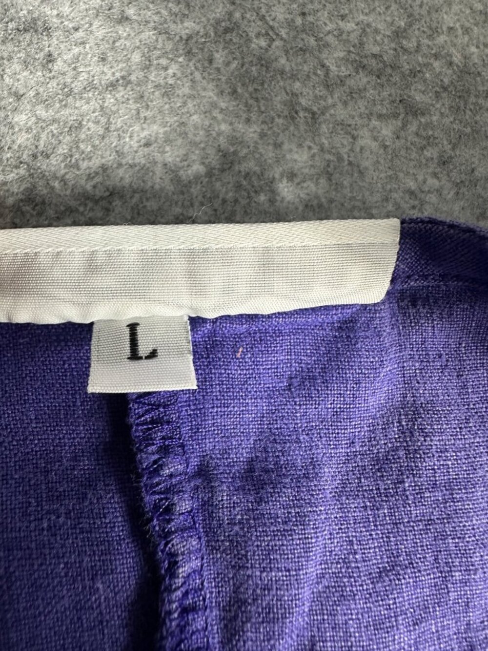 Bryn Walker 100% Linen Purple Ruffle Hem Tunic Dress Large Lagenlook - Picture 9 of 16
